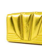 Ferrari Metal Yellow GT patent leather bag with chain