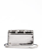 Ferrari Metal Silver GT patent leather bag with chain