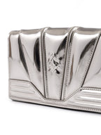 Ferrari Metal Silver GT patent leather bag with chain