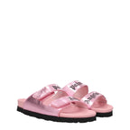 Palm Angels Pink Leather Slippers Sandals