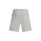 Cruna Cream Cotton Bermuda Shorts
