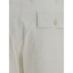 Cruna Cream Cotton Bermuda Shorts