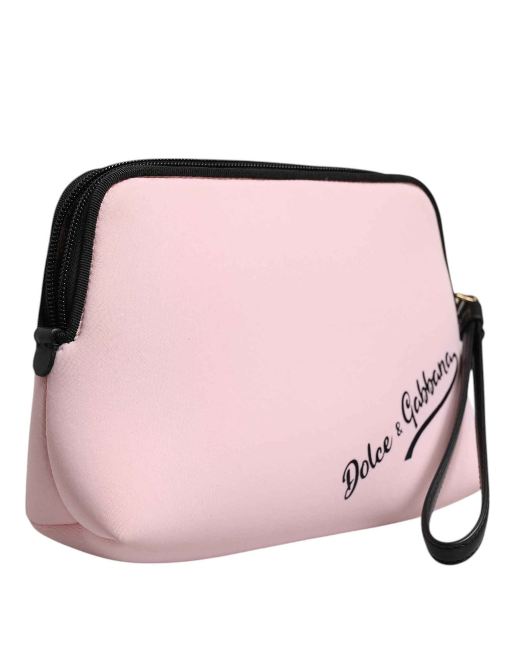 Dolce & Gabbana Pink Solid Nylon DG Logo Print Clutch Zip Borse Pouch Bag