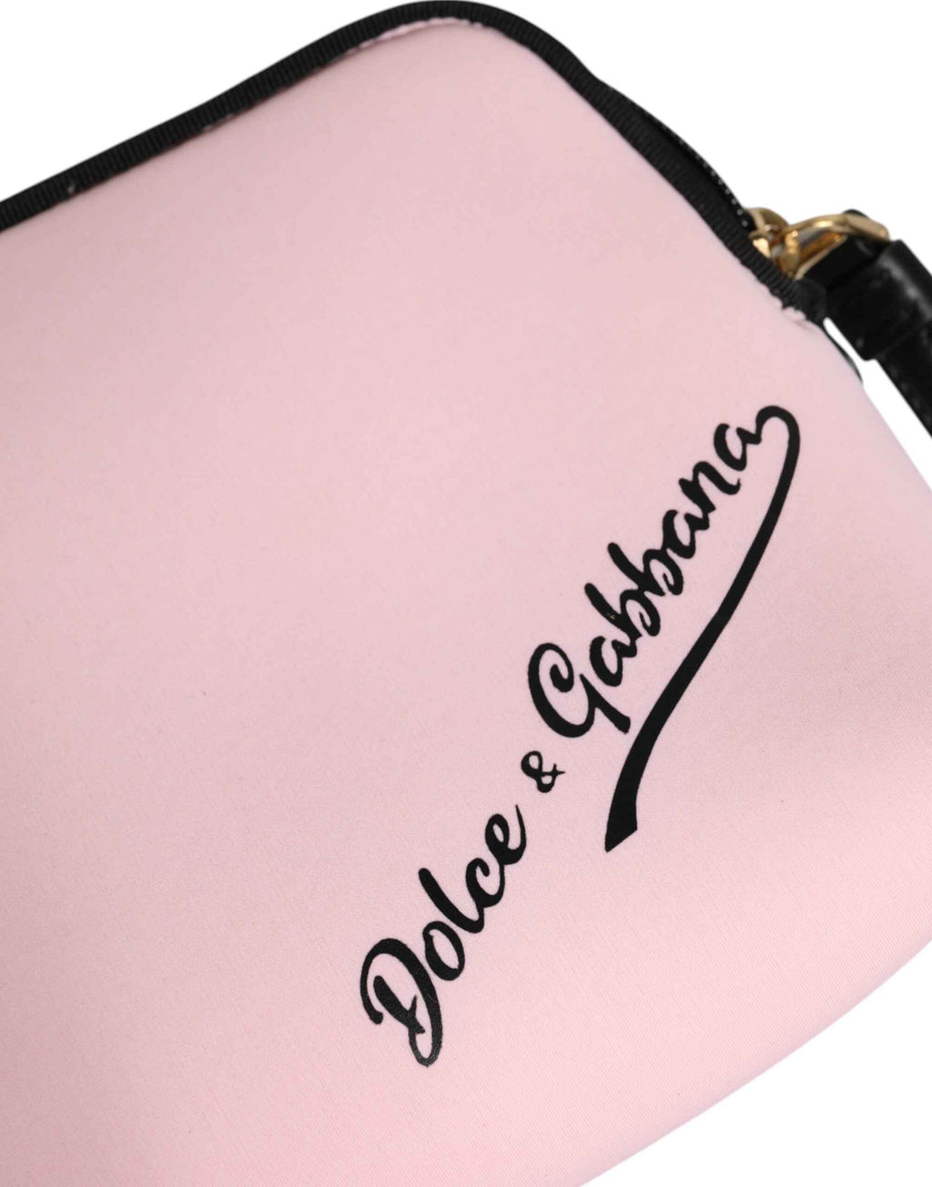 Dolce & Gabbana Pink Solid Nylon DG Logo Print Clutch Zip Borse Pouch Bag
