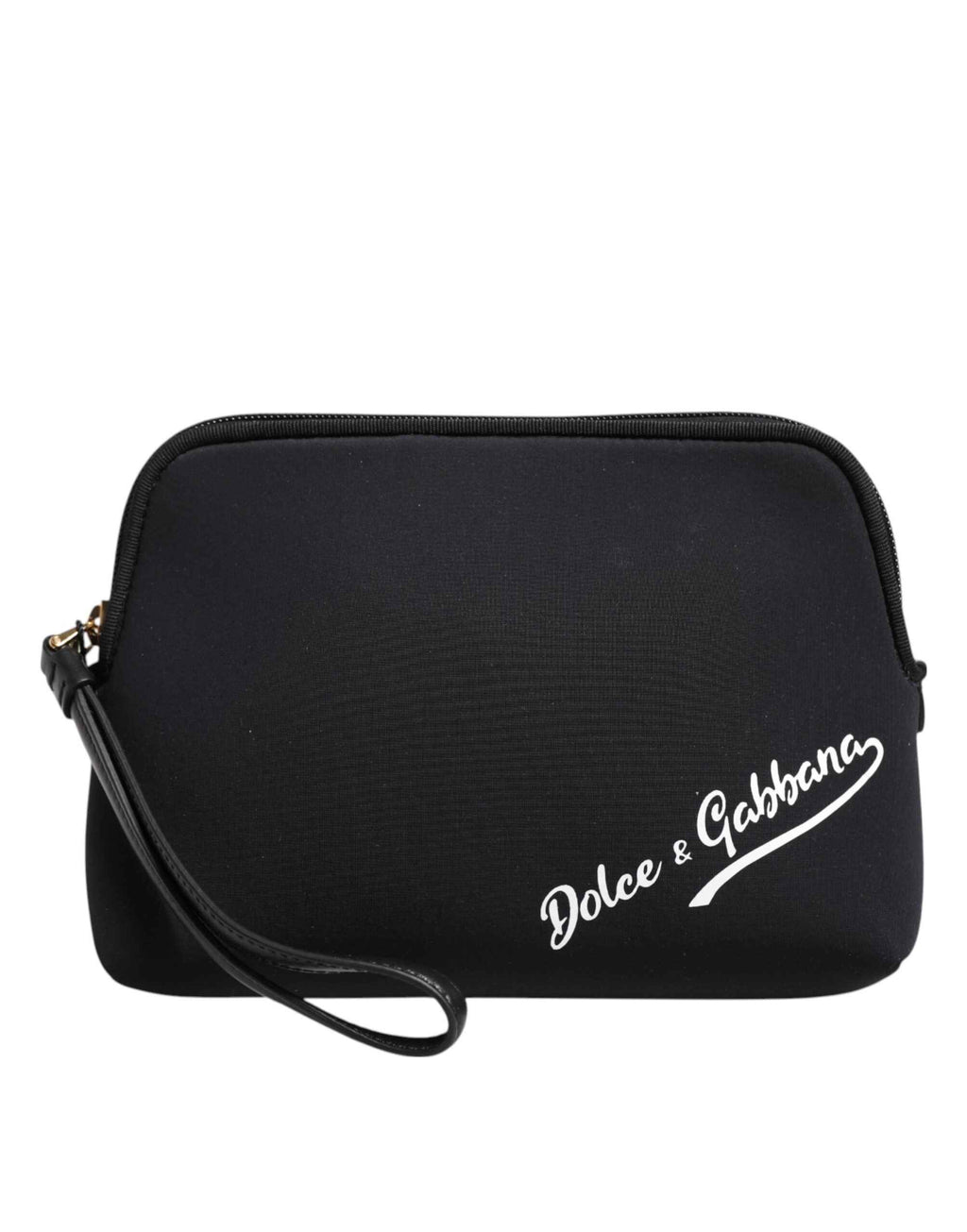 Dolce & Gabbana Black Solid Nylon DG LogoPrint Clutch Zip Borse Pouch Bag