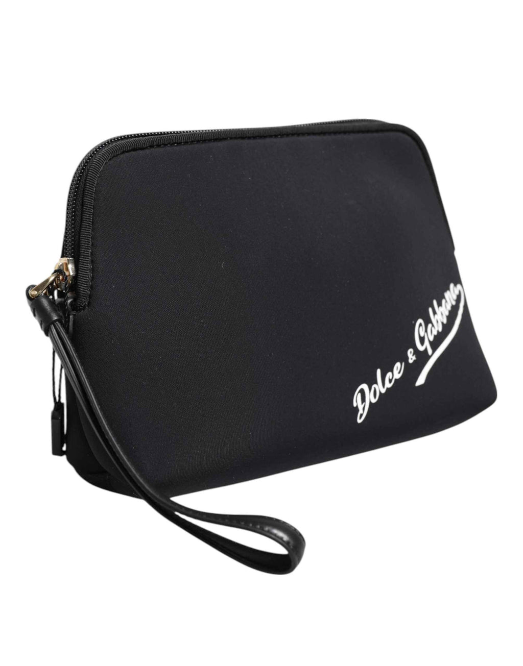 Dolce & Gabbana Black Solid Nylon DG LogoPrint Clutch Zip Borse Pouch Bag