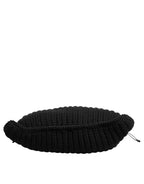 Dolce & Gabbana Black Cashmere Knitted Leather Shoulder Women Borse Bag