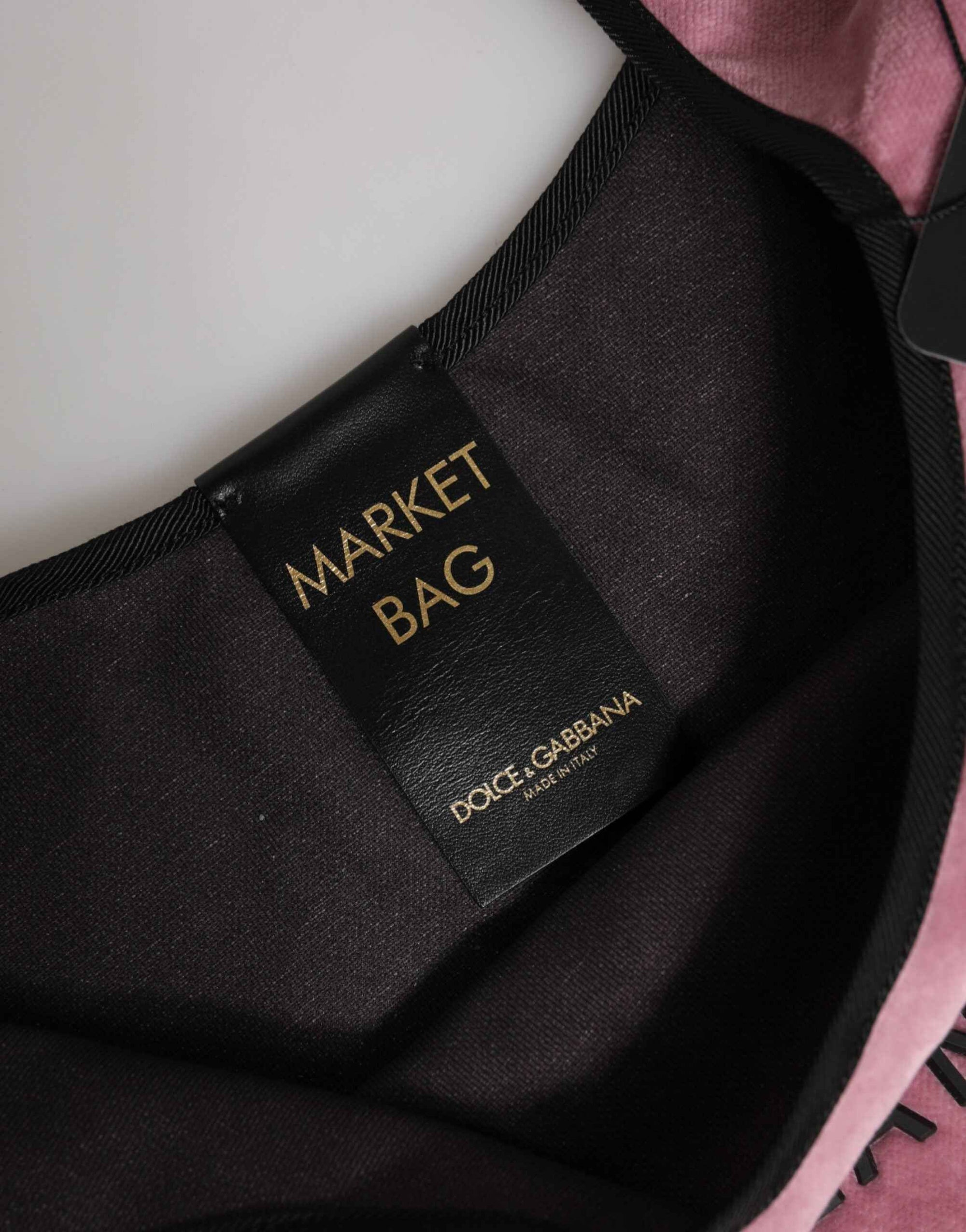 Dolce & Gabbana Pink Cotton Velvet DG MILANO Shoulder Shopping Borse Bag