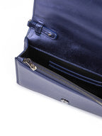 Ferrari Metal blue GT patent leather bag with chain