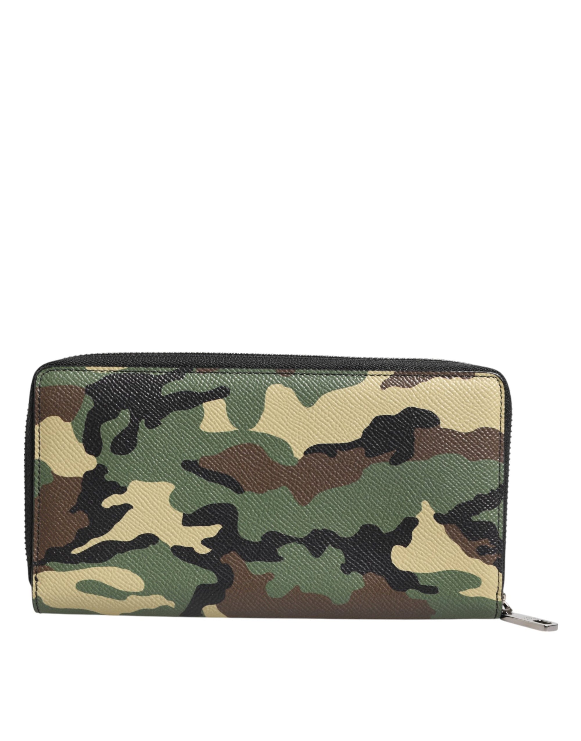Dolce & Gabbana Multicolor Camouflage Logo Zip Around Continental Wallet