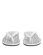 Dolce & Gabbana Black White Logo Beachwear Flats Slipper Shoes