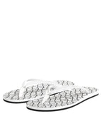 Dolce & Gabbana Black White Logo Beachwear Flats Slipper Shoes