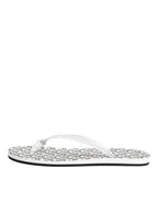 Dolce & Gabbana Black White Logo Beachwear Flats Slipper Shoes