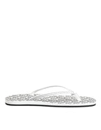 Dolce & Gabbana Black White Logo Beachwear Flats Slipper Shoes