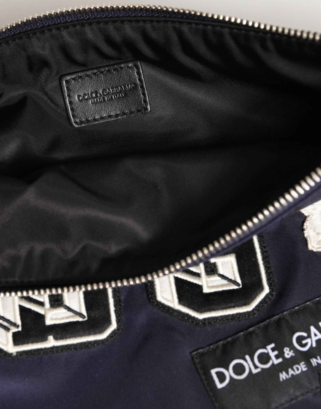 Dolce & Gabbana Blue DG Logo Patch Embellished Pouch Clutch Men Borse Bag