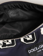Dolce & Gabbana Blue DG Logo Patch Embellished Pouch Clutch Men Borse Bag