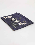 Dolce & Gabbana Blue DG Logo Patch Embellished Pouch Clutch Men Borse Bag
