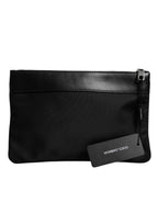 Dolce & Gabbana Multicolor Leopard Print Jacquard Logo Plaque Pouch Bag