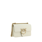 PINKO Beige Calf Leather Bos Taurus Shoulder Bag