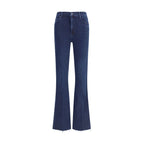 Mother Denim Blue Cotton Cropped Jeans