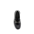 Gucci Black Calf Leather Bos Taurus Slip-On Loafers