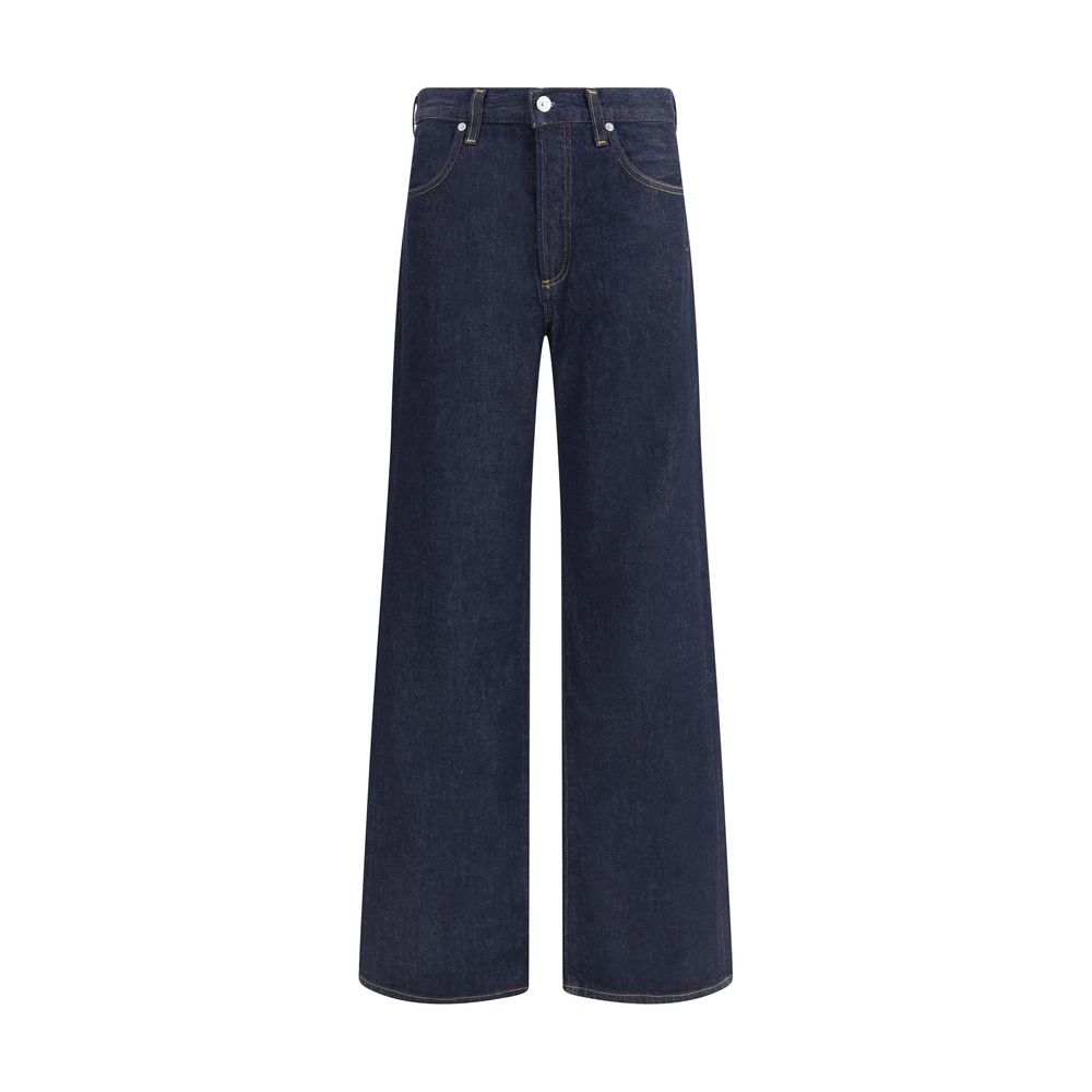 Citizens of Humanity Blue Recycled Cotton Straight-Leg Jeans