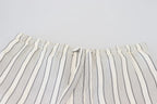 Dolce & Gabbana White Stripes Silk Lounge Trouser Pants