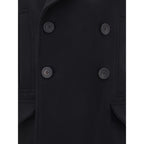 Rick Owens Black Fleece Wool Coat