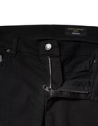 Dolce & Gabbana Black Tattered White Lining Skinny Denim Jeans