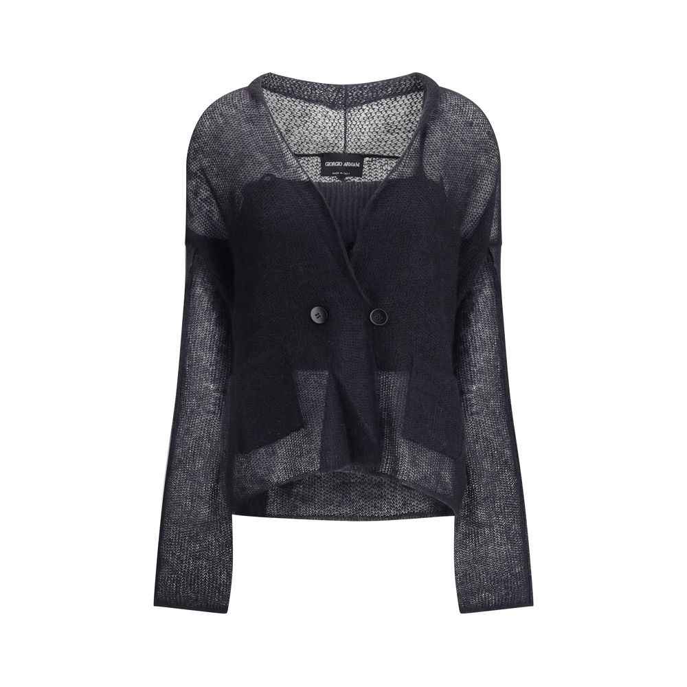 Giorgio Armani Double-breasted cardigan and top in a wool and mohair blend Twin-set