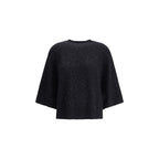 Fabiana Filippi Black Fleece Wool Sweatshirt