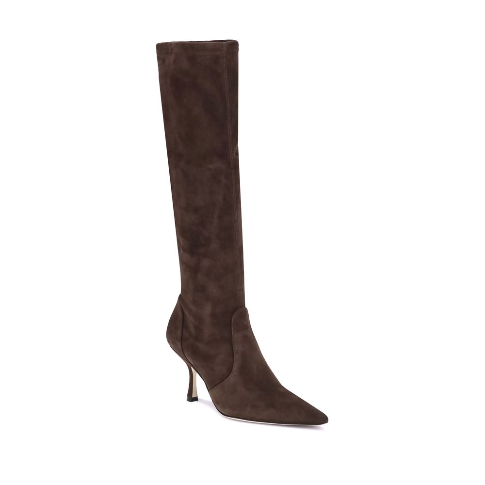 Stuart Weitzman Brown Calf Leather Bos Taurus High Heel Boots