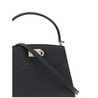 Ferragamo Black Calf Leather Bos Taurus Handbag