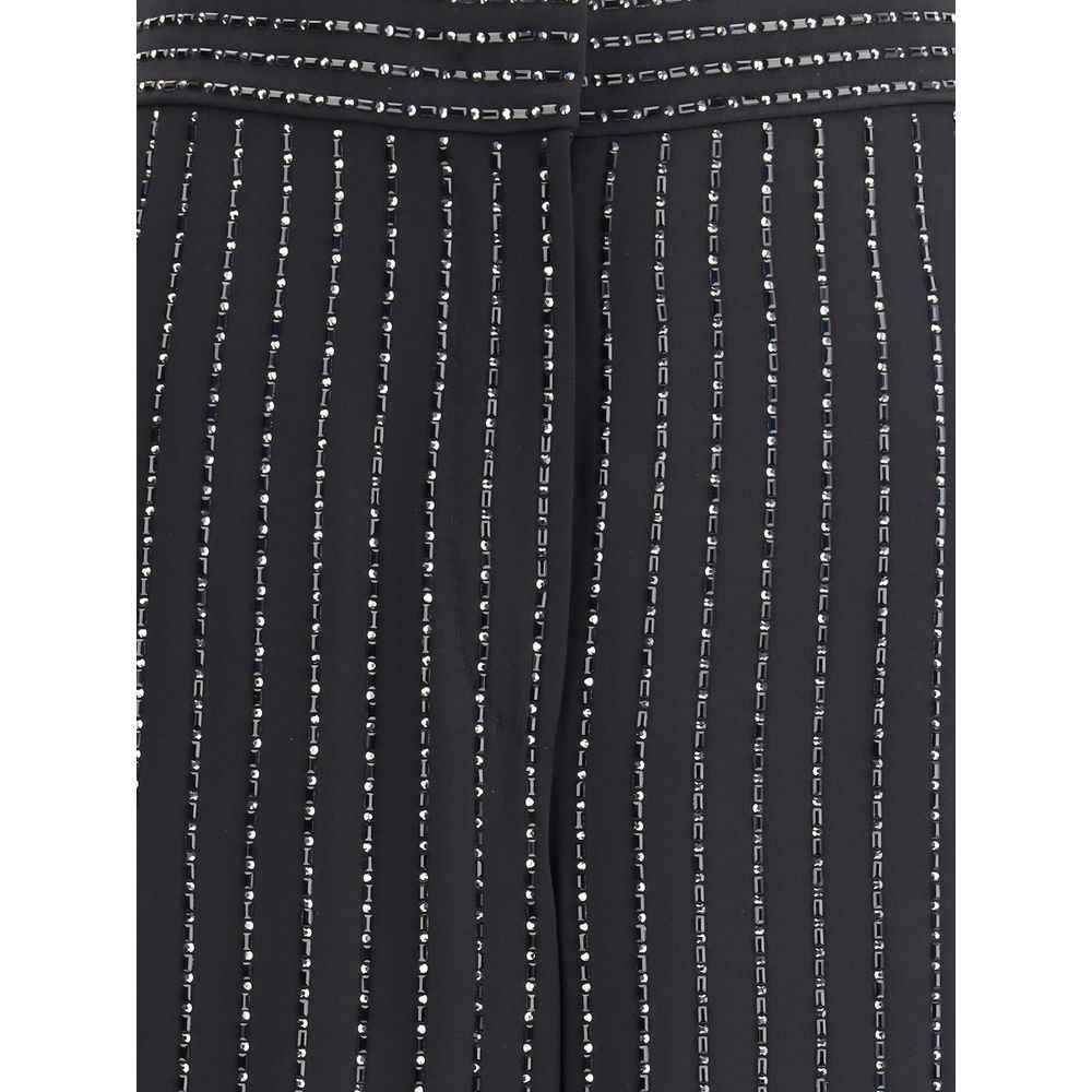 Giorgio Armani Wide-leg silk Pants with strass