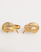 Dolce & Gabbana Gold 925 Sterling Silver Crystal Leaf Accessory Cufflink