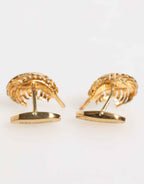 Dolce & Gabbana Gold 925 Sterling Silver Crystal Leaf Accessory Cufflink