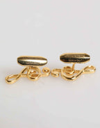 Dolce & Gabbana Gold Musical Note Metal Brass Pin Men Accessory Cufflinks