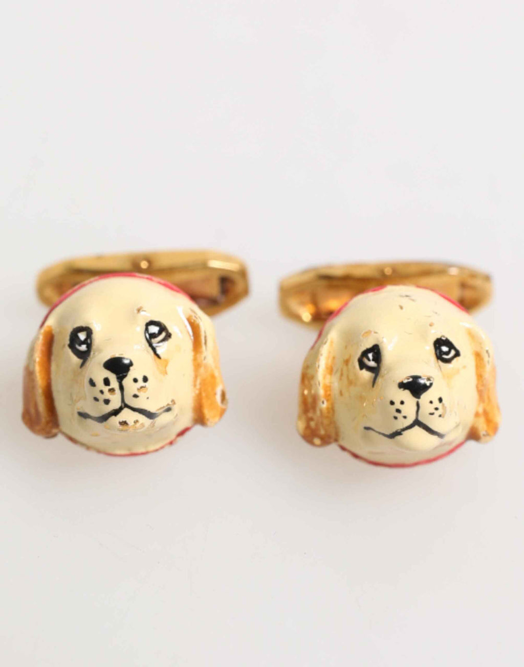 Dolce & Gabbana Brass Gold Tone Dog Puppy Men's Accessories Cufflink