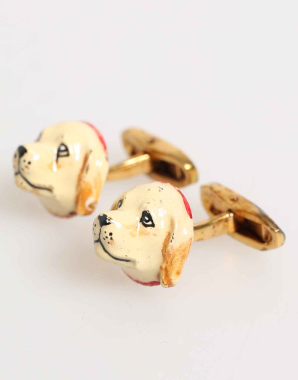 Dolce & Gabbana Brass Gold Tone Dog Puppy Men's Accessories Cufflink