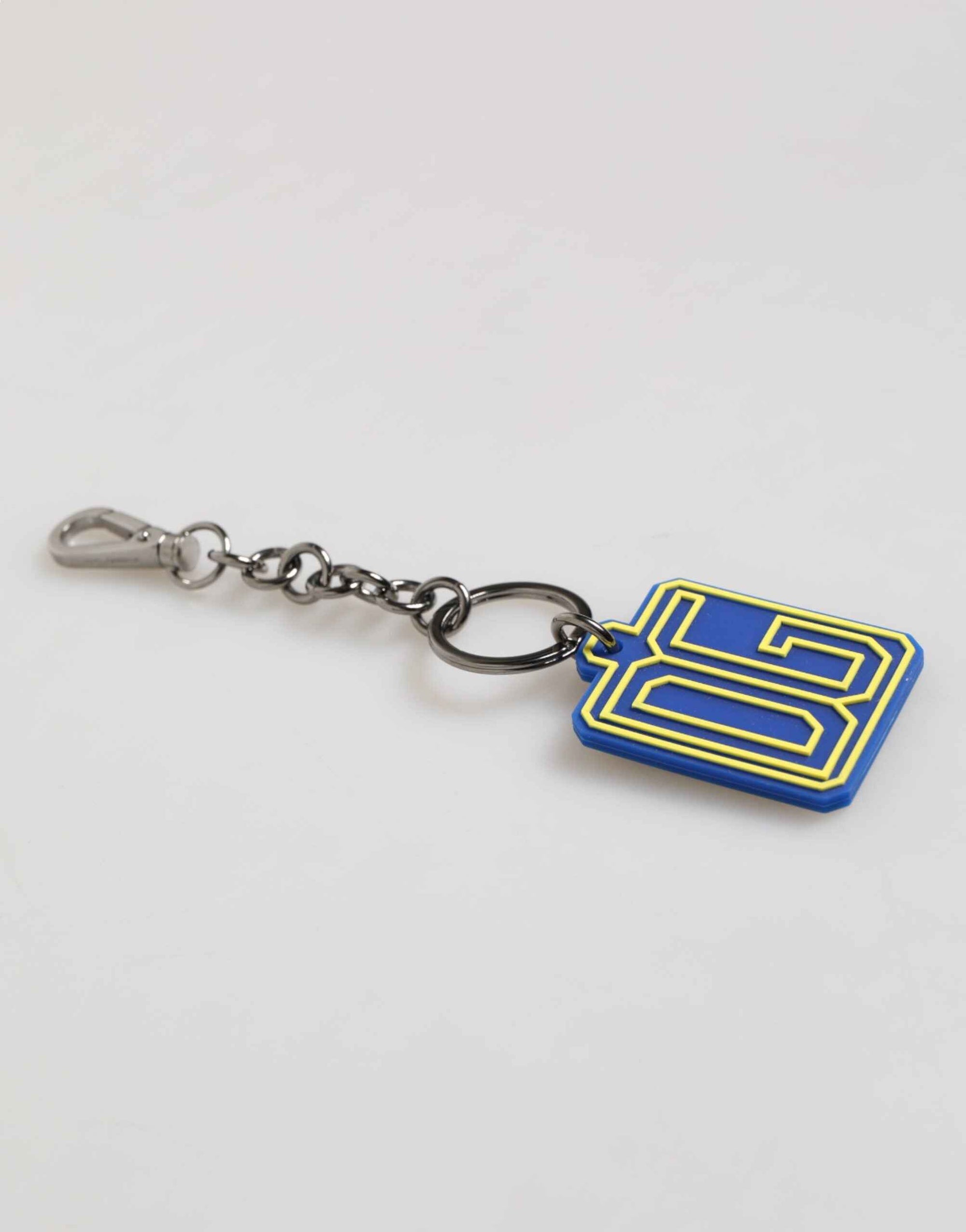 Dolce & Gabbana Blue Yellow DG Rubber Logo Silver Men Keychain Keyring