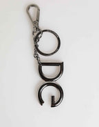 Dolce & Gabbana Silver Brass DG Logo Metal Keychain Holder Men Keyring
