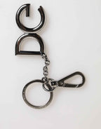 Dolce & Gabbana Silver Brass DG Logo Metal Keychain Holder Men Keyring