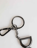 Dolce & Gabbana Silver Brass DG Logo Metal Keychain Holder Men Keyring