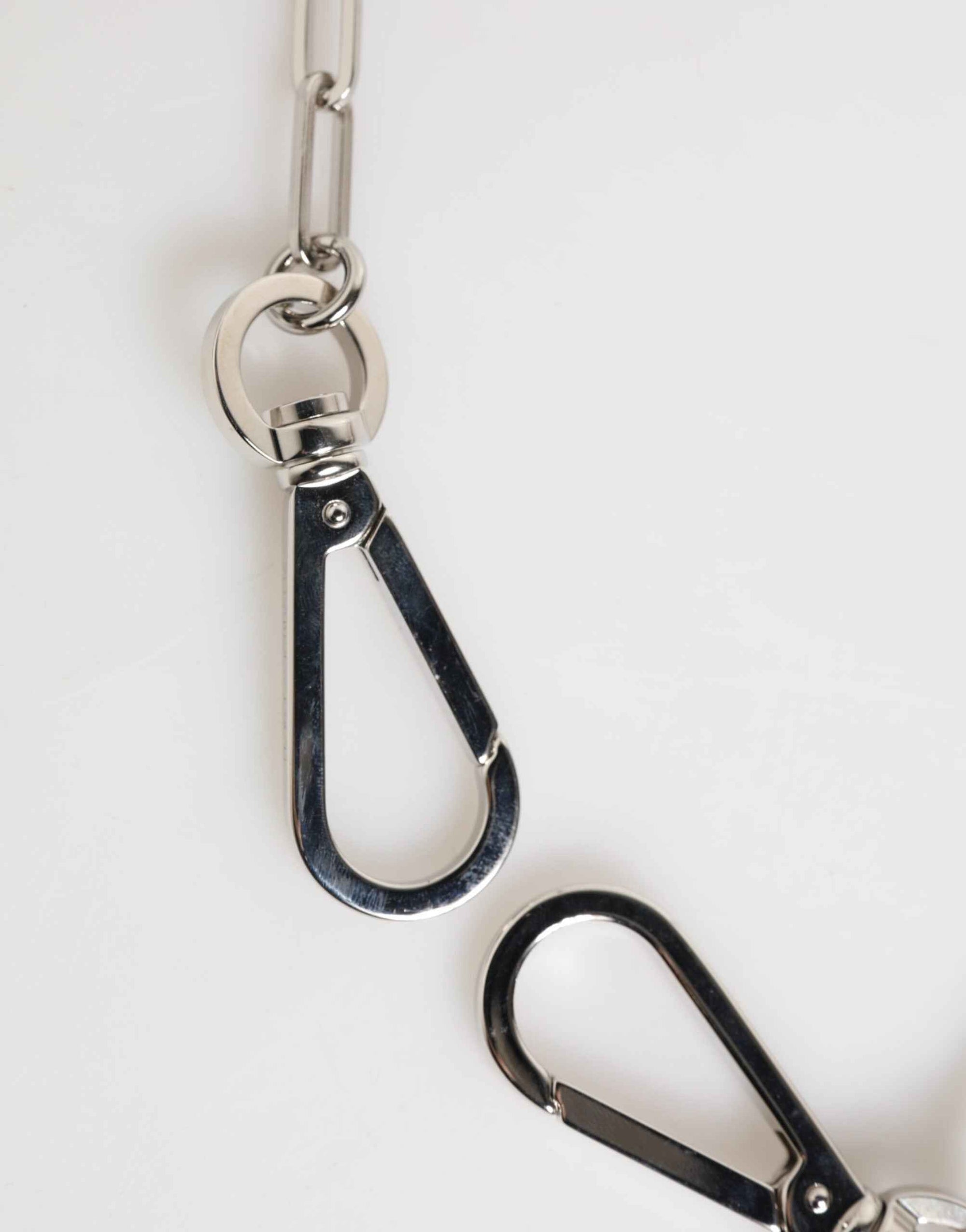 Dolce & Gabbana Silver Tone Metal Chain DG Logo Pendant Men Necklace