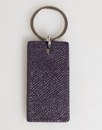 Dolce & Gabbana Violet Leather Logo Metal Ring Men Keychain Keyring