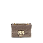 PINKO Brown Calf Leather Bos Taurus Shoulder Bag