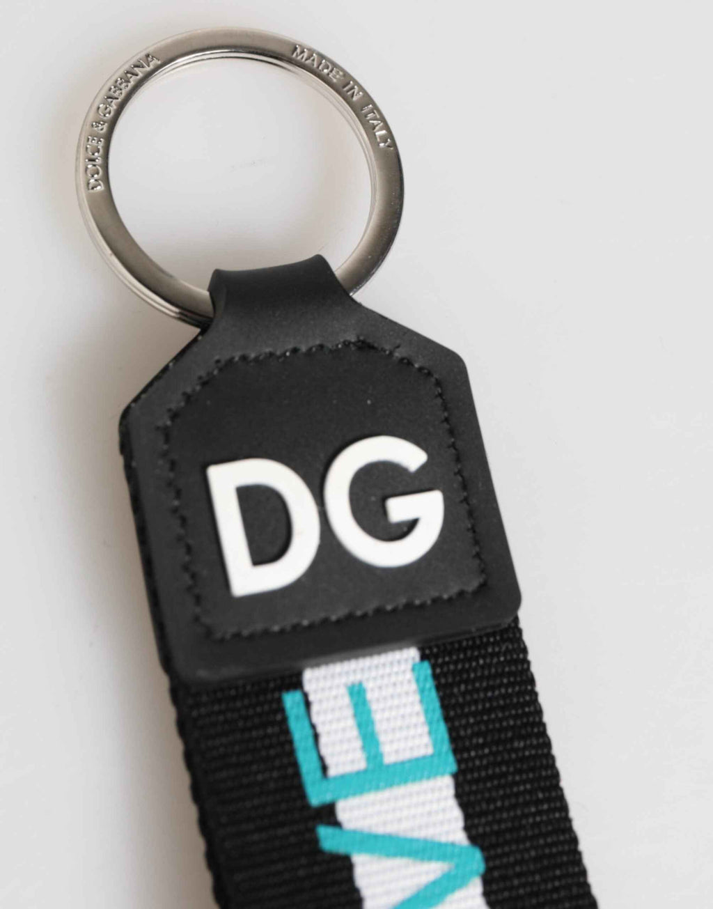 Dolce & Gabbana Multicolor Logo Polyester Brass Holder Keychain Keyring