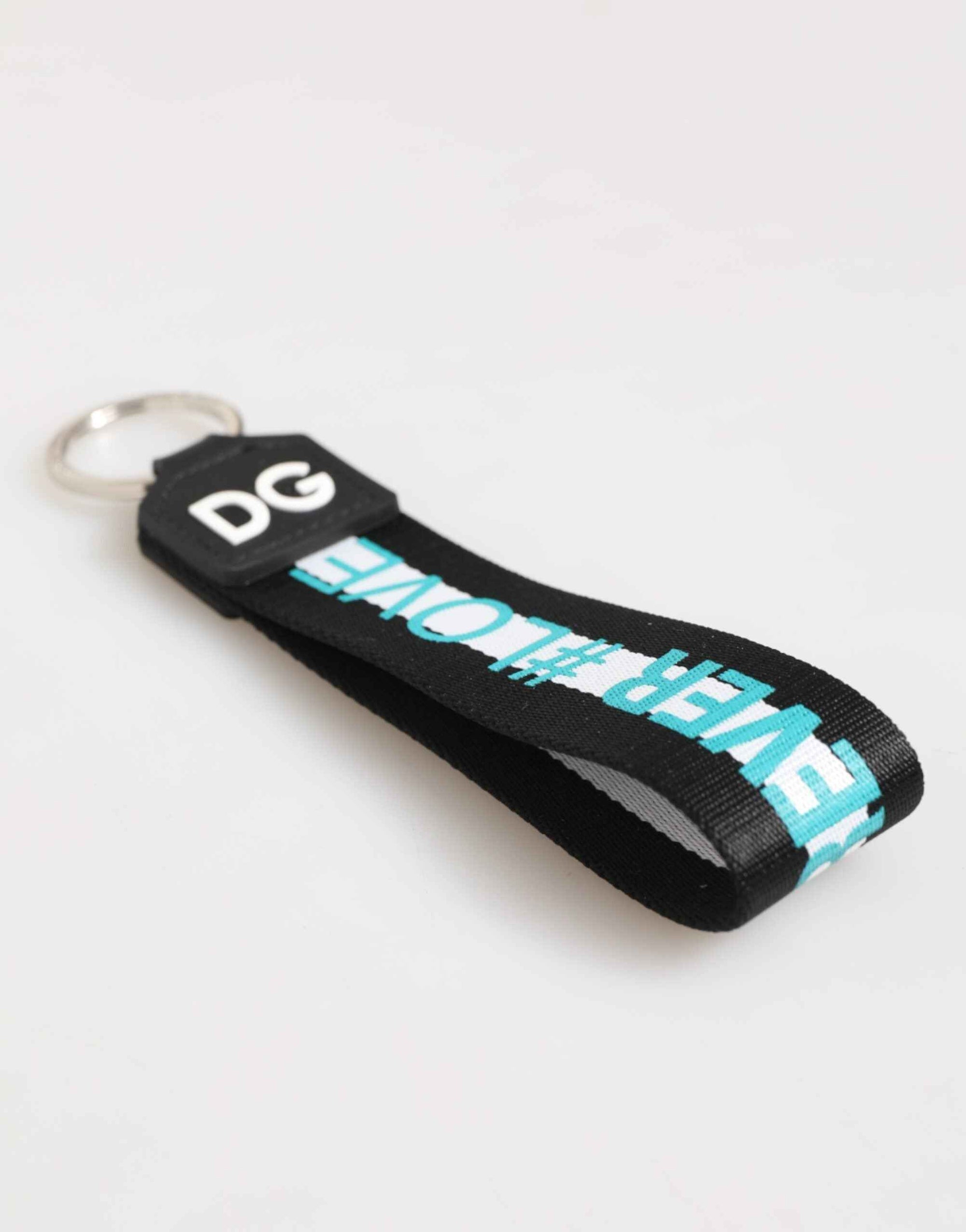 Dolce & Gabbana Multicolor Logo Polyester Brass Holder Keychain Keyring