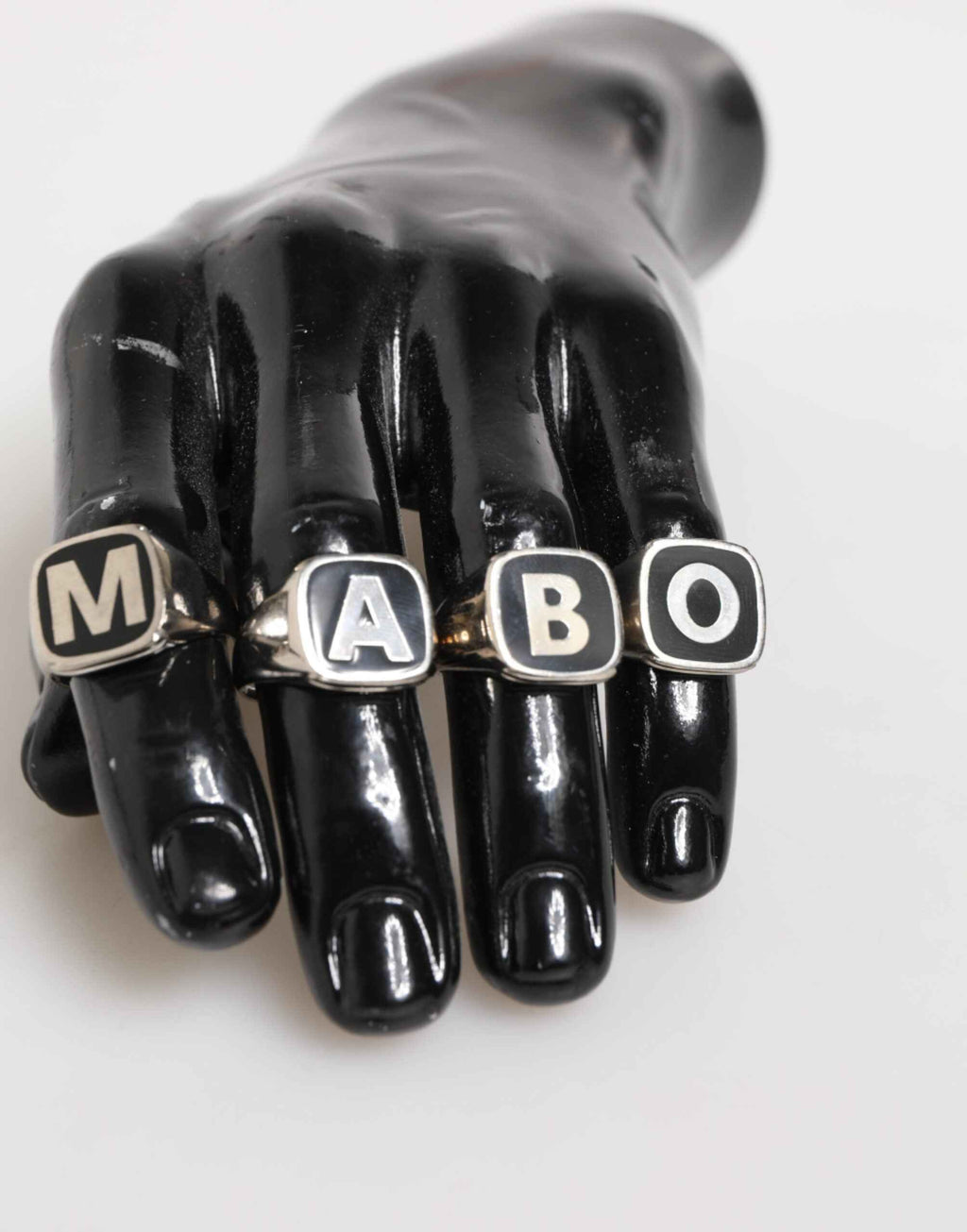 Dolce & Gabbana Silver Tone Brass Lettering Set 5 Pieces Adjustable Ring