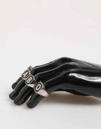 Dolce & Gabbana Silver Tone Brass Lettering Set 5 Pieces Adjustable Ring